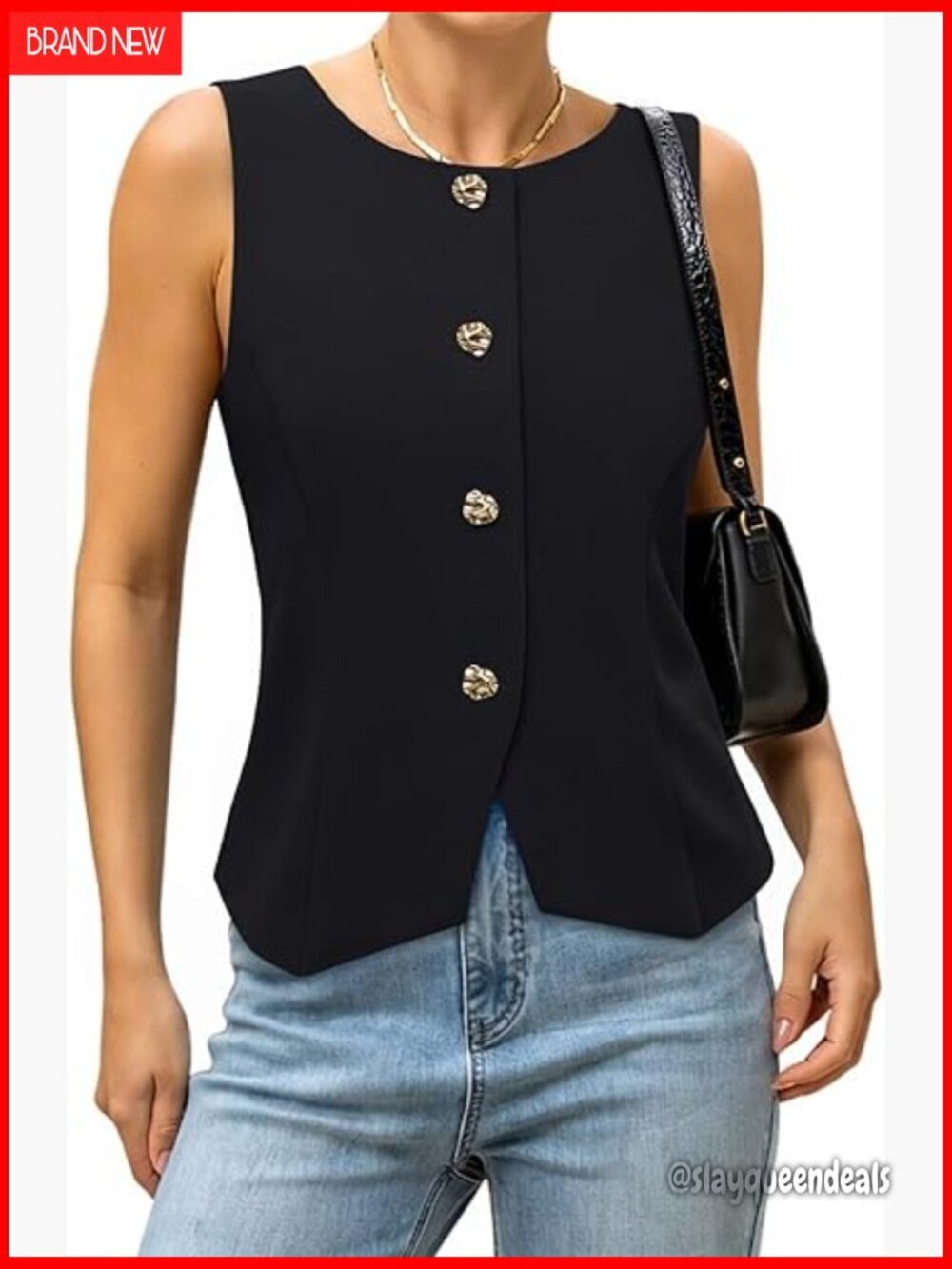 X-Large Polyester Sleeveless Blazer Vest Business Casual Work Wear